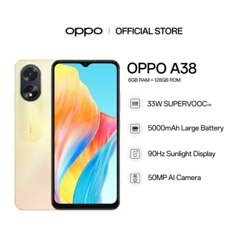 my-11134207-7r98v-lzifmfeeqe7424.webp OPPO A38 Smartphone | 6GB RAM + 128GB ROM | 33W SUPERVOOC | 5000mAh Large Battery